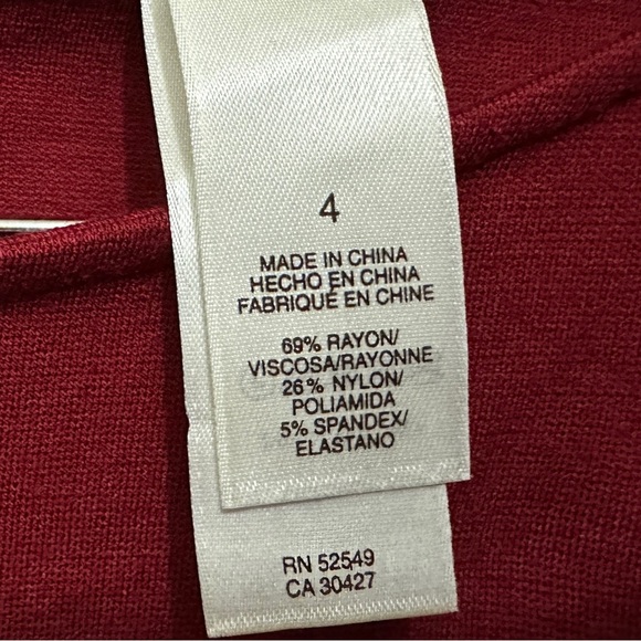 335 Laundry by Design | EUC Wine Scoop Neck Puff Soft Long Sleeve Dress (Size 4) - Picture 14 of 14